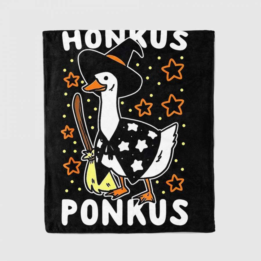 Honkus Ponkus Goose Meme Halloween Costume Witch Hat Blanket Personalized Fleece Blanket Halloween Gifts