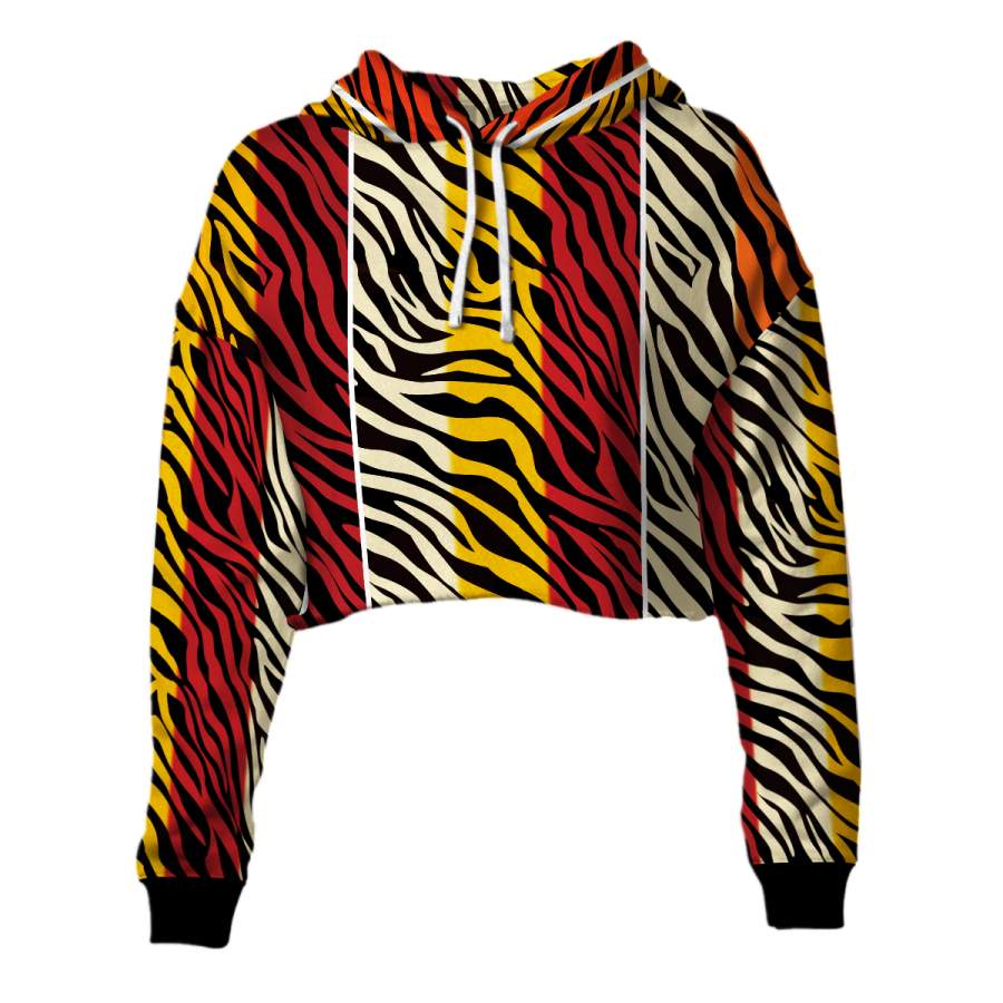 Basotho Leopard Skin 1 Cropped Hoodie