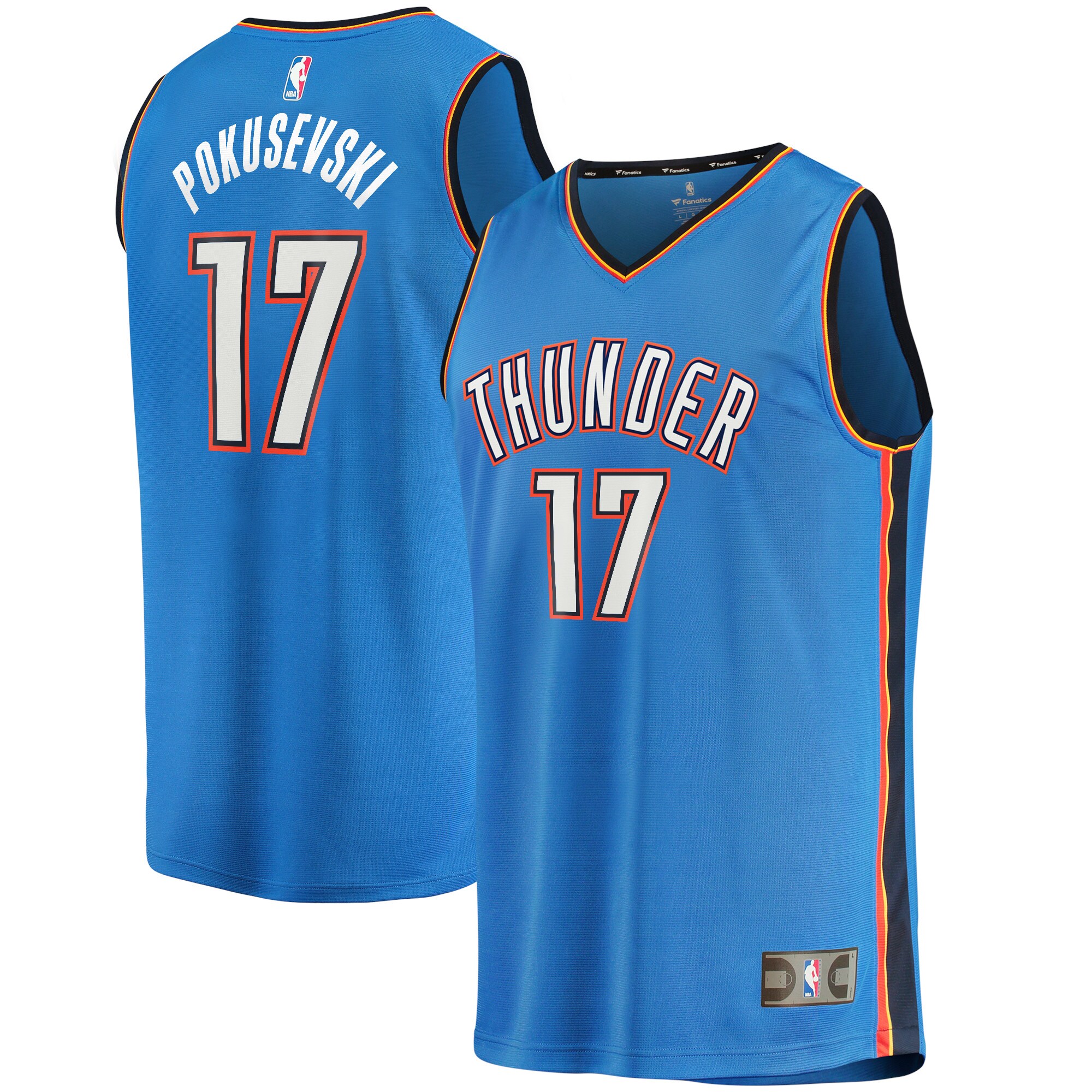 Aleksej Pokusevski Oklahoma City Thunder 2021/22 Fast Break Jersey – Icon Edition – Blue
