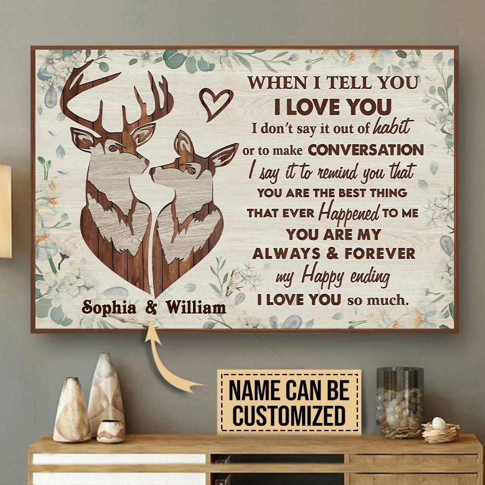 Aeticon Gifts Personalized Deer Floral When I Tell You Canvas Mom Dad Gift Home Decor