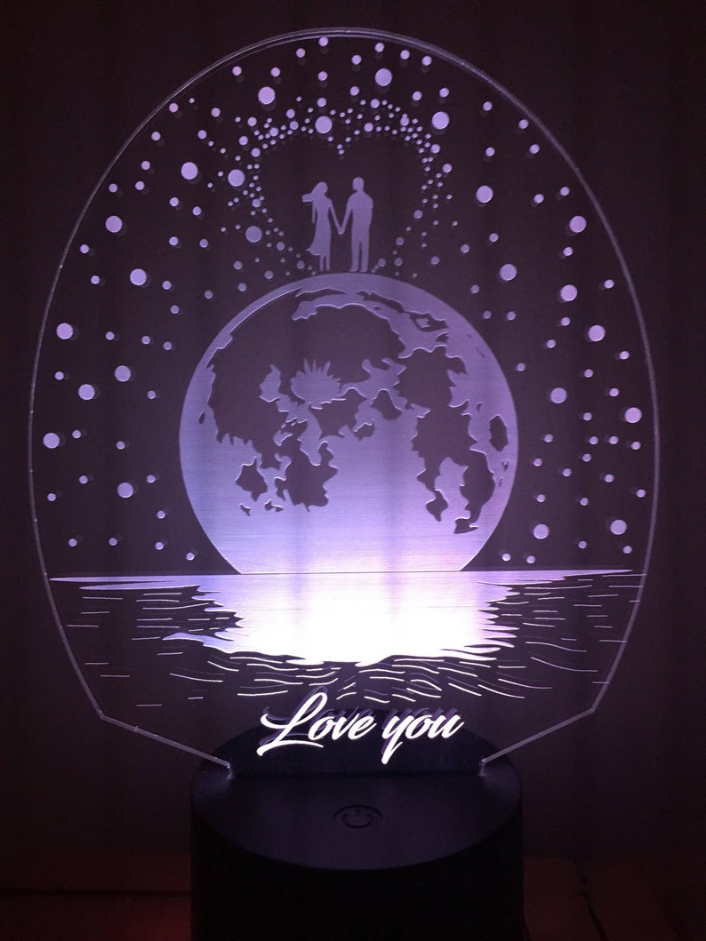 Love You Couple 3D Led Light – 3D Night Light Home Decor