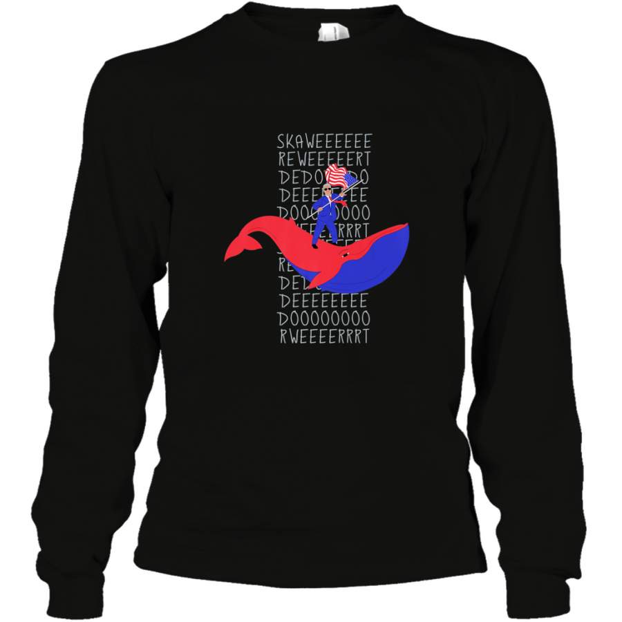 Al Gore dancing on a whale with an American flag tee Long Sleeve T-Shirt