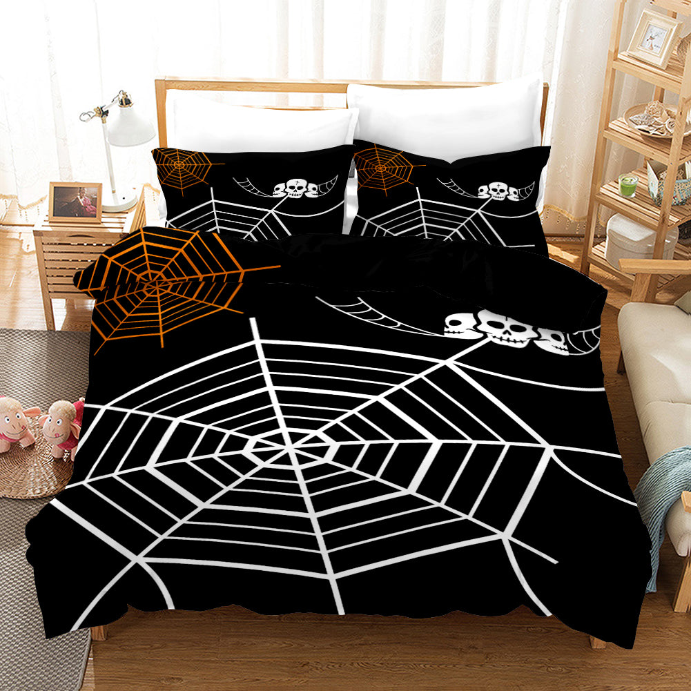 3D Halloween Spider Web Ghost Quilt Cover Set Bedding Set Duvet Cover Pillowcases Wj 4553