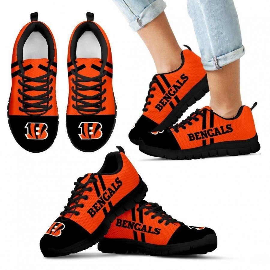 Line Stripe Logo Bottom Cincinnati Bengals Sneakers #360