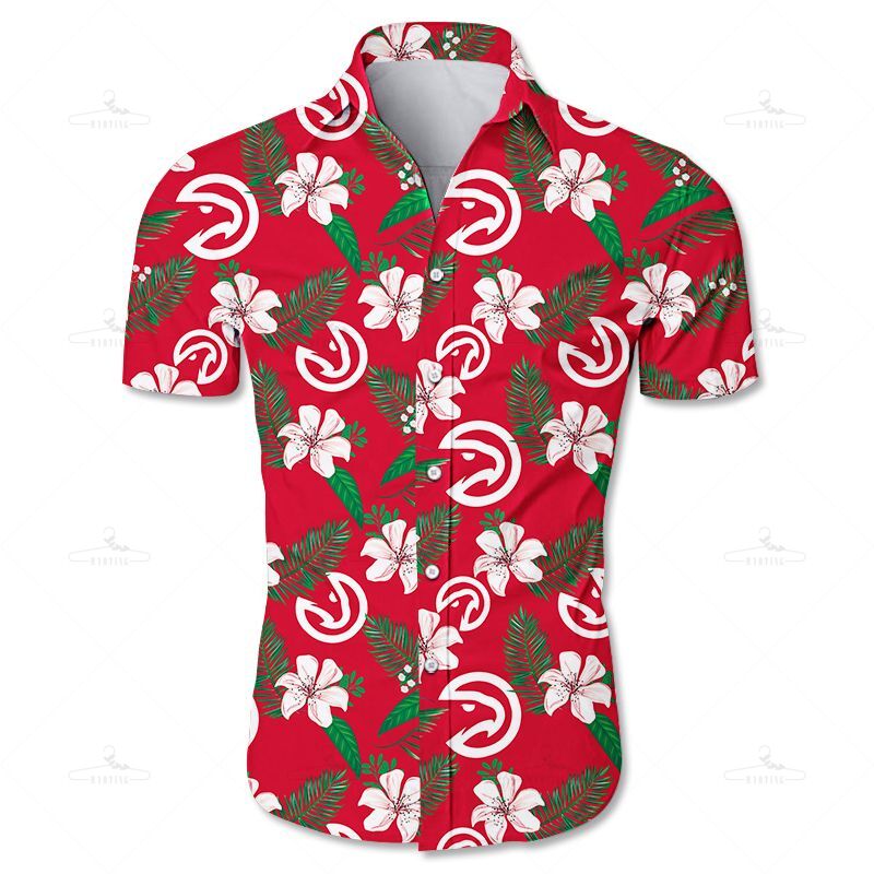 Atlanta Hawks Hawaiian Shirt Tropical Flower Summer