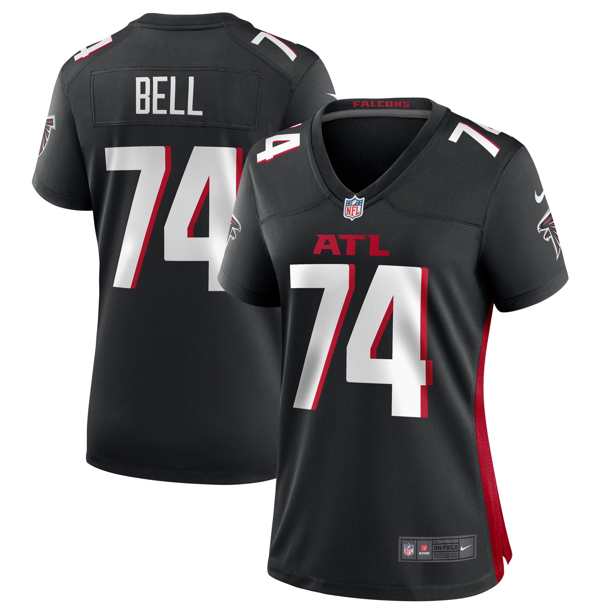 Travis Bell Atlanta Falcons Women's Team Game Jersey – Black