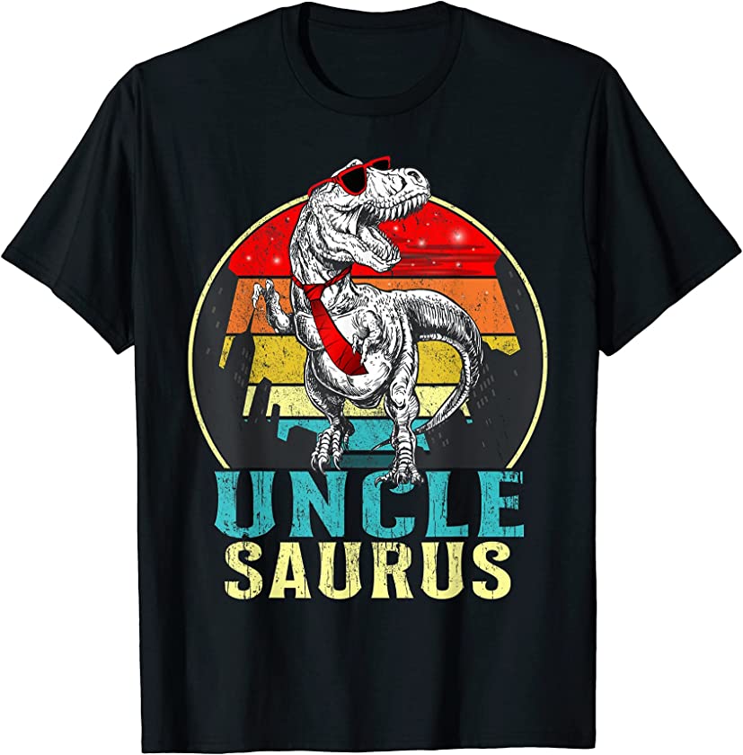 Uncle saurus T Rex Dinosaur Uncle Saurus Fathers Day T-Shirt