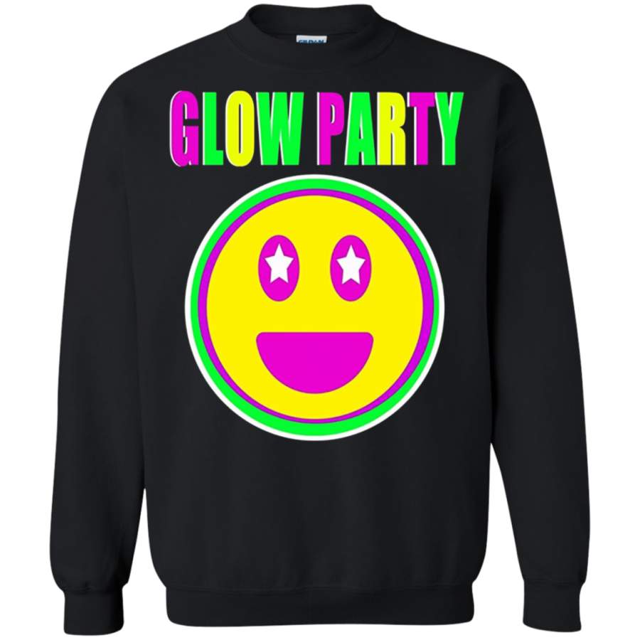 AGR Neon Glow Party Smiley Face Emoji Theme Party Sweatshirt