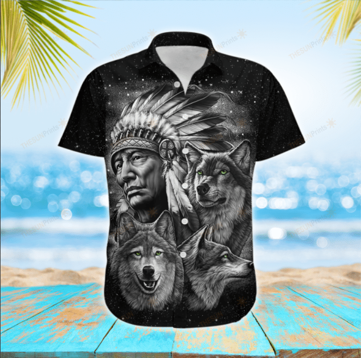 Wolf Native Hawaiian Shirt 002133 Ha89122