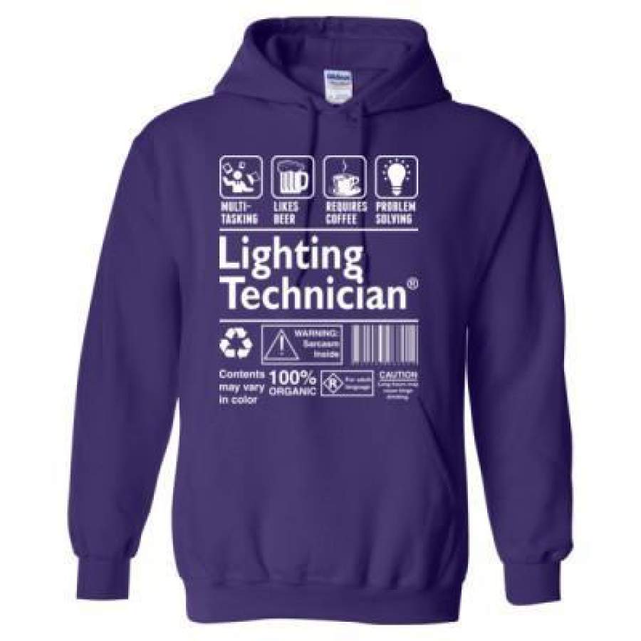 AGR Lighting Technician Multitasking Likes Beer Requires Coffee Problem Solving – Heavy Blend™ Hooded Sweatshirt