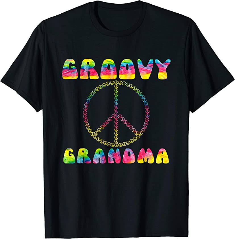 Vintage Tie Dye Peace Sign Groovy Grandma Gift T-Shirt