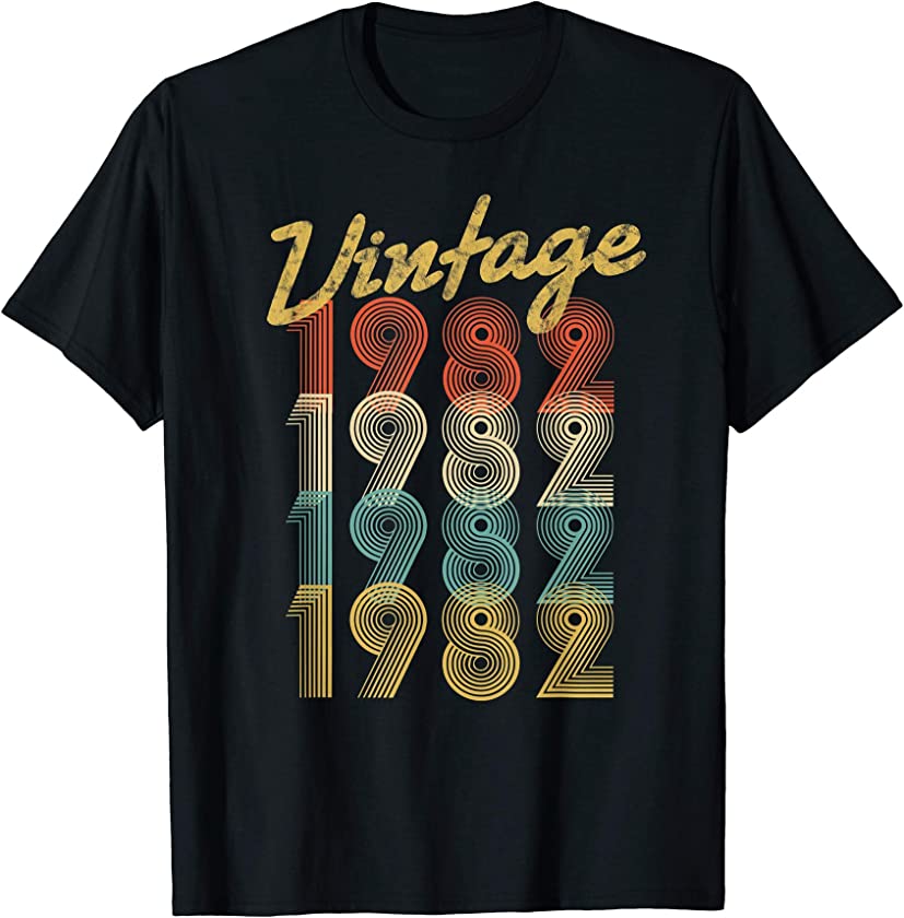 39th Birthday Gift Vintage 1982 Retro Pop Style 39 yrs old T-Shirt