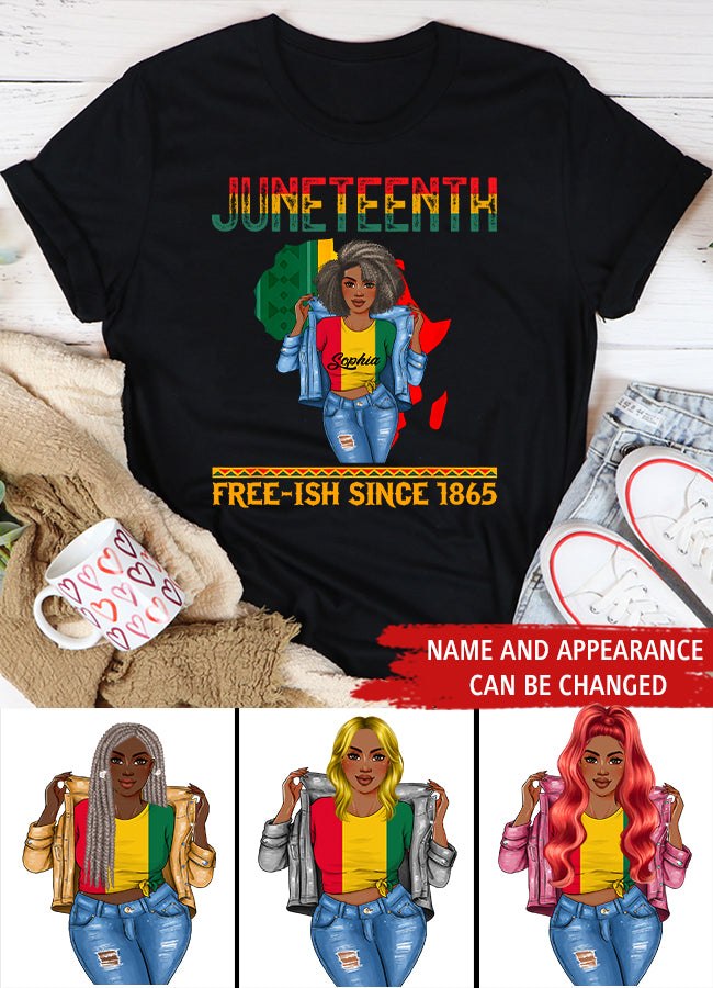 Juneteenth Shirt, Custom Juneteenth Shirt, Juneteenth Freeish Since 1865 Melanin Ancestor Black History T-Shirt