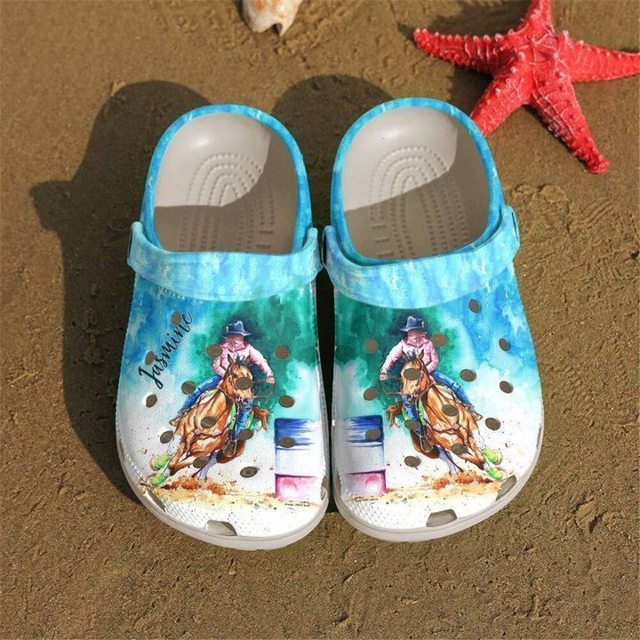 Barrel Racing Personalized Turn And Burn Classic Clogs Shoes