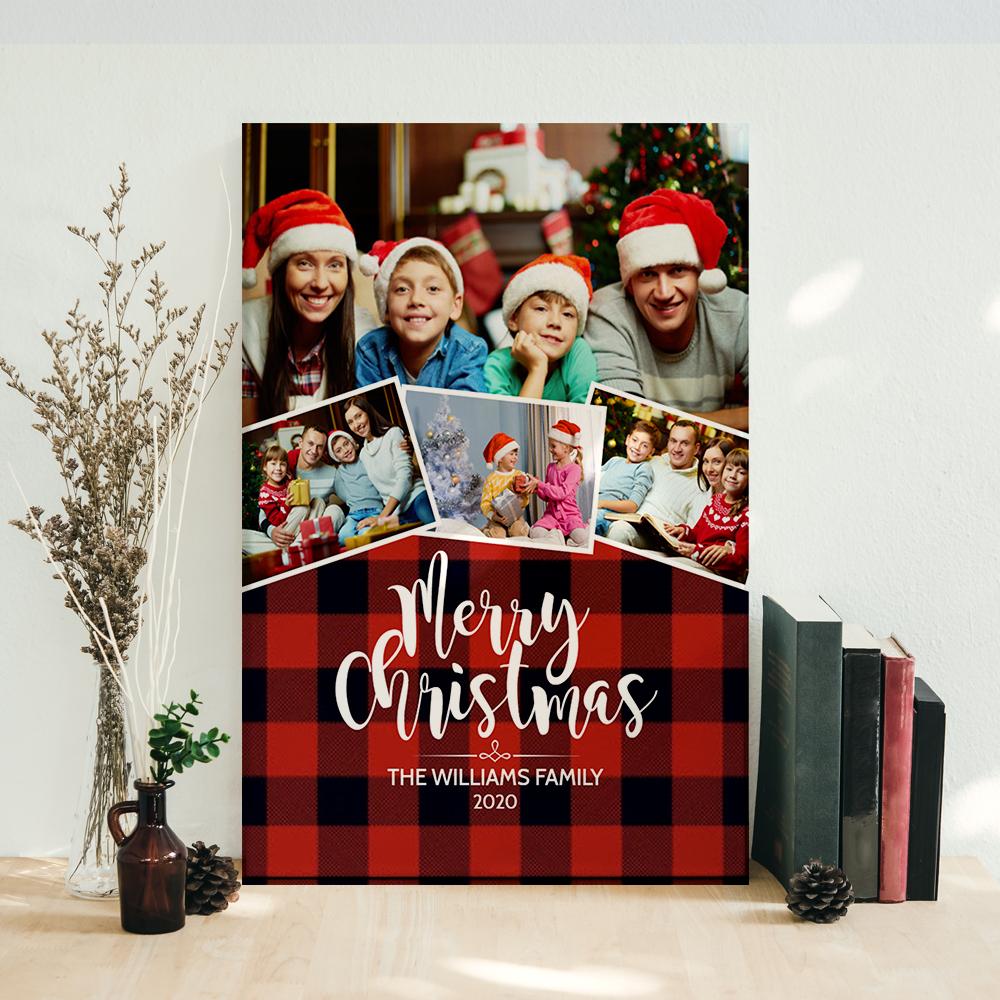 ViticStore™ Personalize Picture  Canvas, Family Joy – Christmas canvas for decor, family gift, home decor, christmas gift