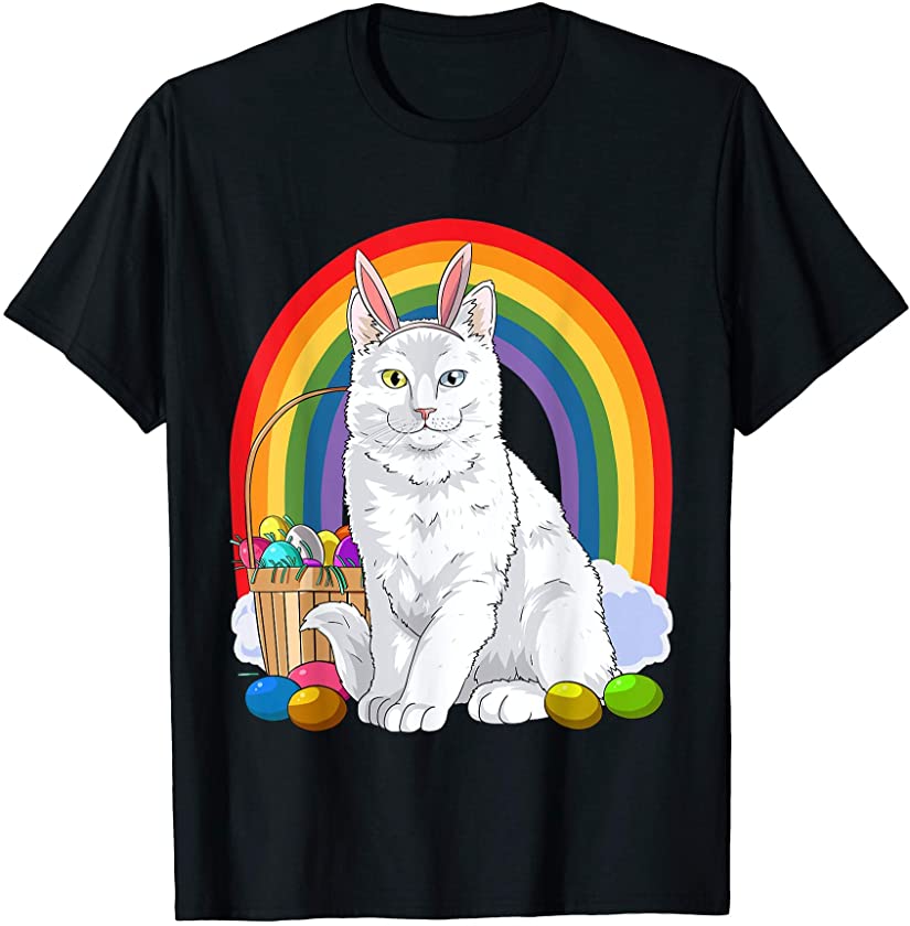 Turkish Angora Easter Eggs Bunny Cat T-Shirt