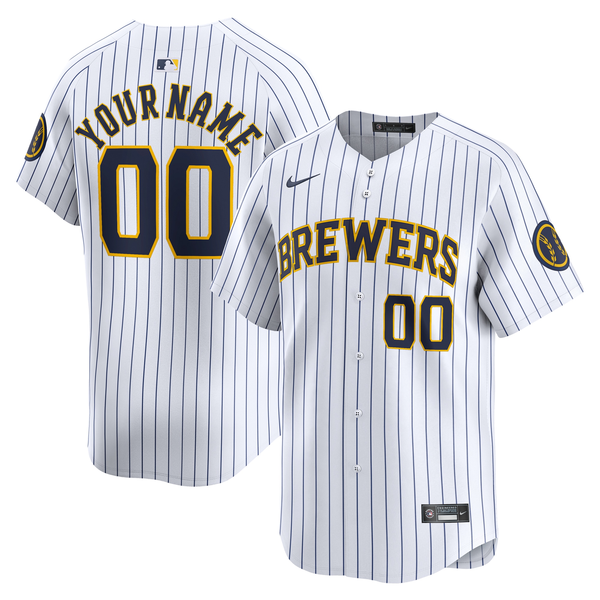 Milwaukee Brewers Alternate Limited Custom Jersey  White