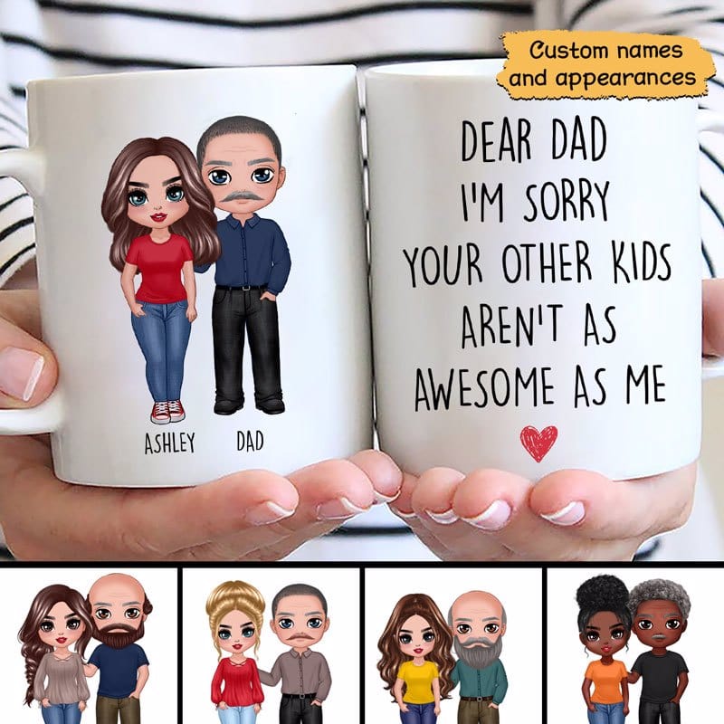 Doll Dad And Daughter Gift Personalized Mug