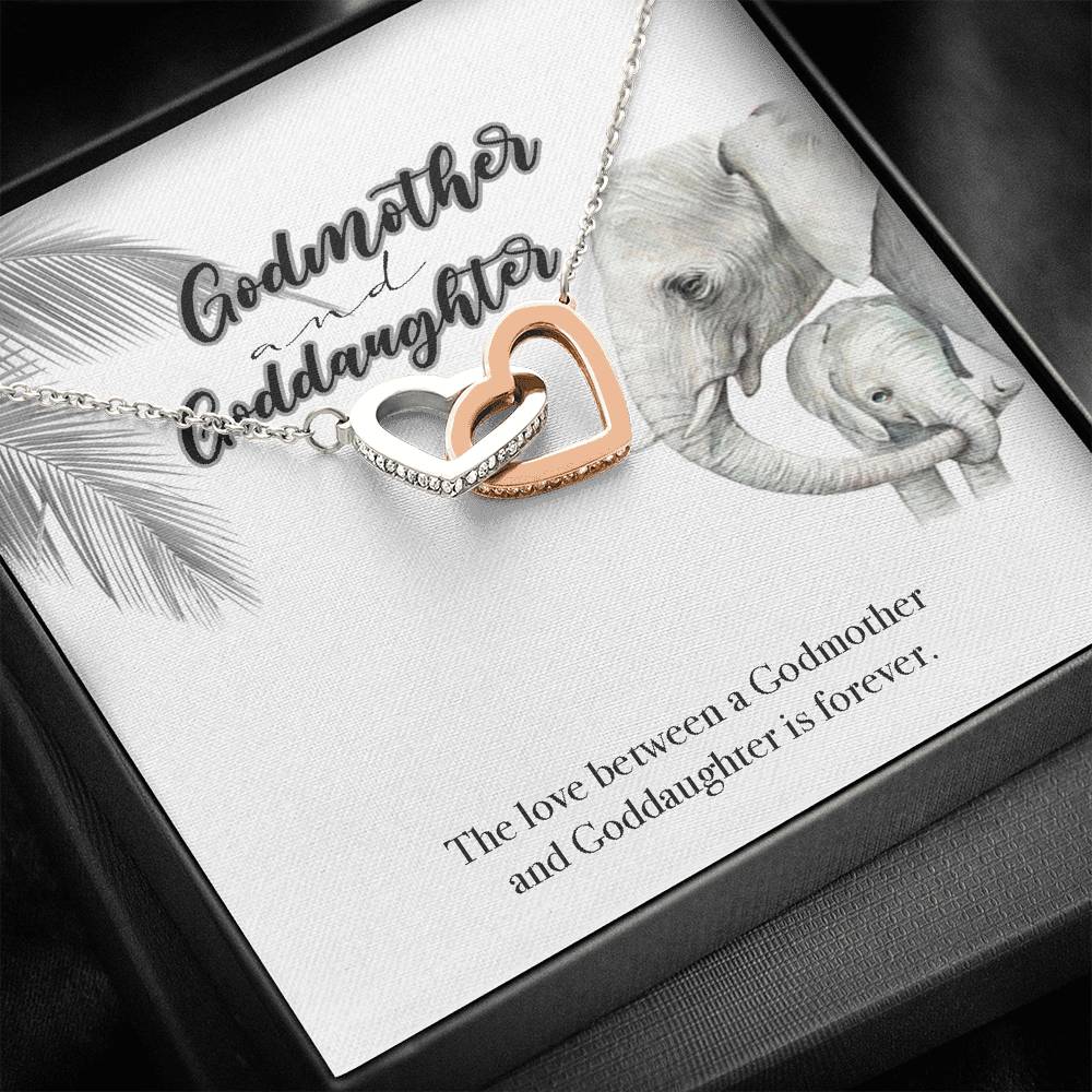 Godmother Goddaughter Gift Necklace Emotional Message Card Cute Elephant