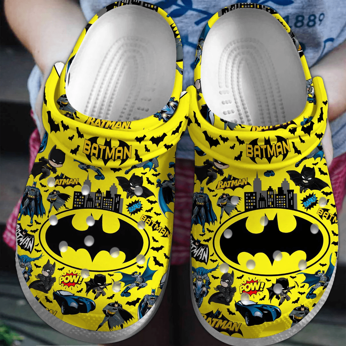 Batman Pow Movie Crocs Crocband Clogs Shoes Comfortable For Men Women and Kids