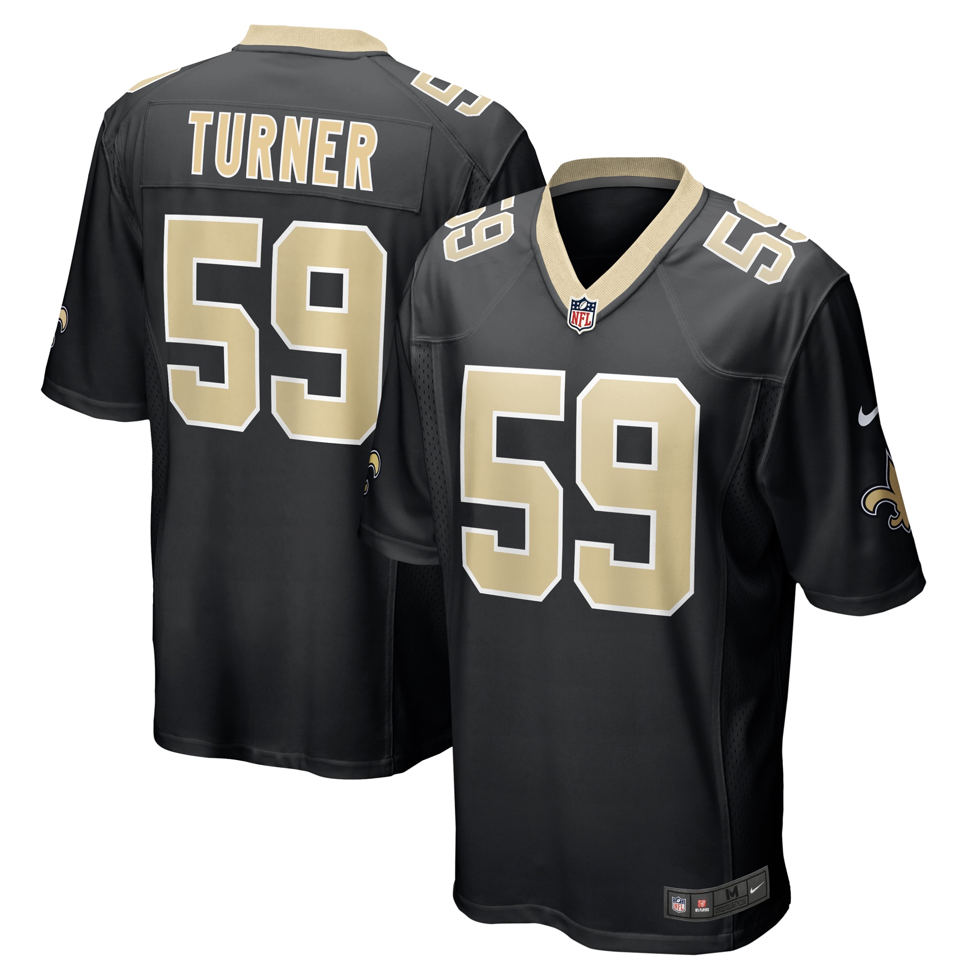 Trai Turner New Orleans Saints Team Game Jersey – Black