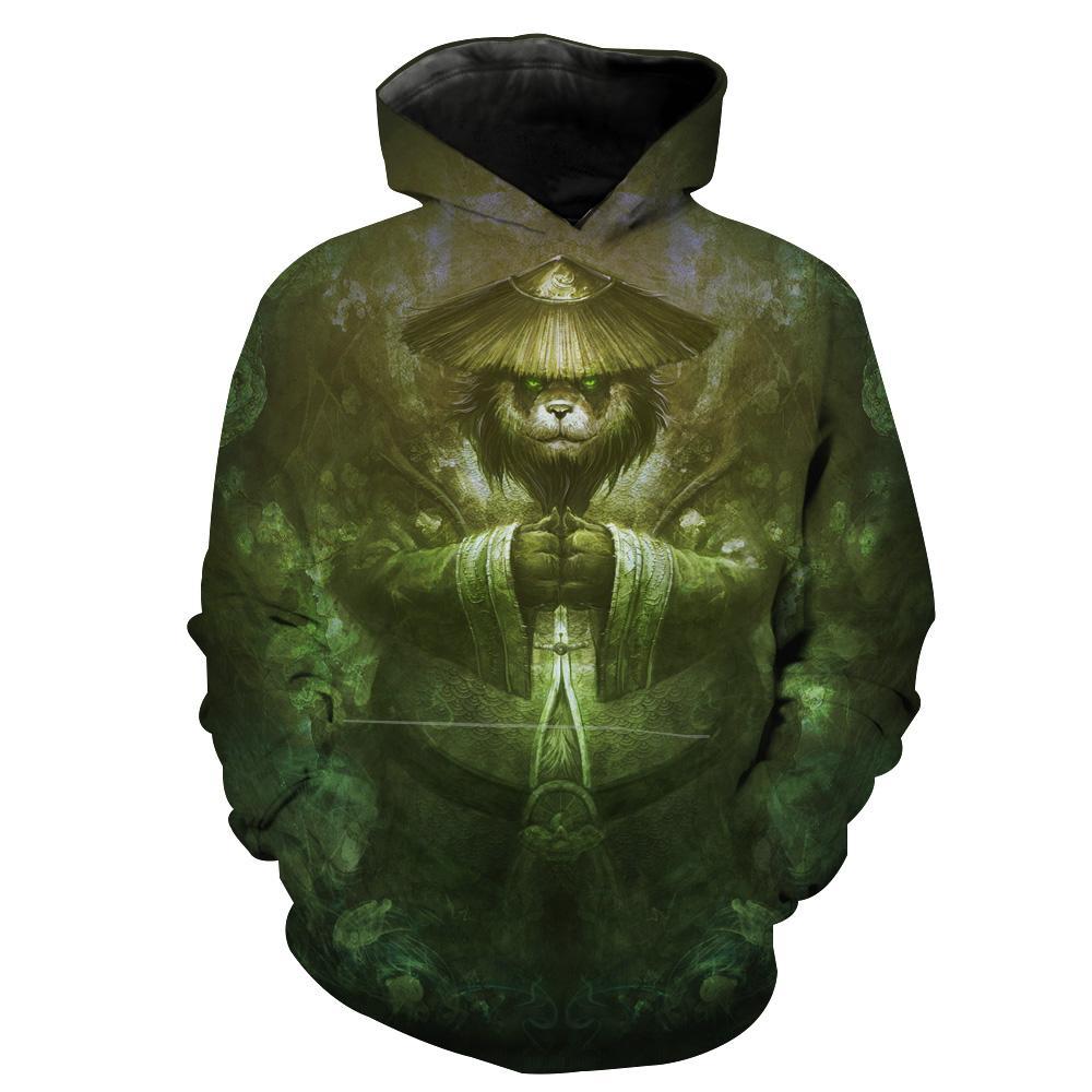 World of Warcraft  Panda Hoodies – Pullover Panda Grey Hoodie