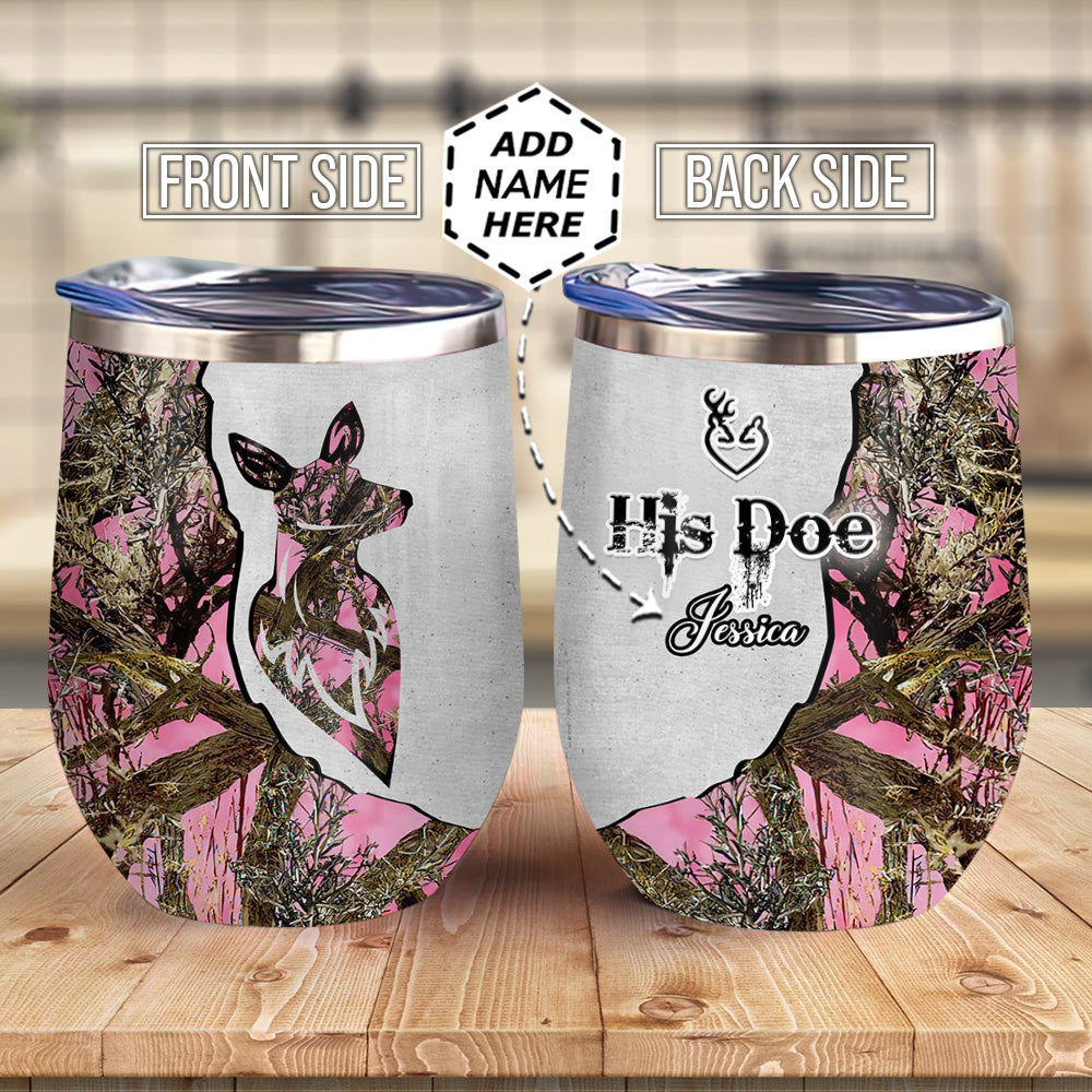 Personalized Hunting Couple Doe Agmz1007006Z Wine Tumbler