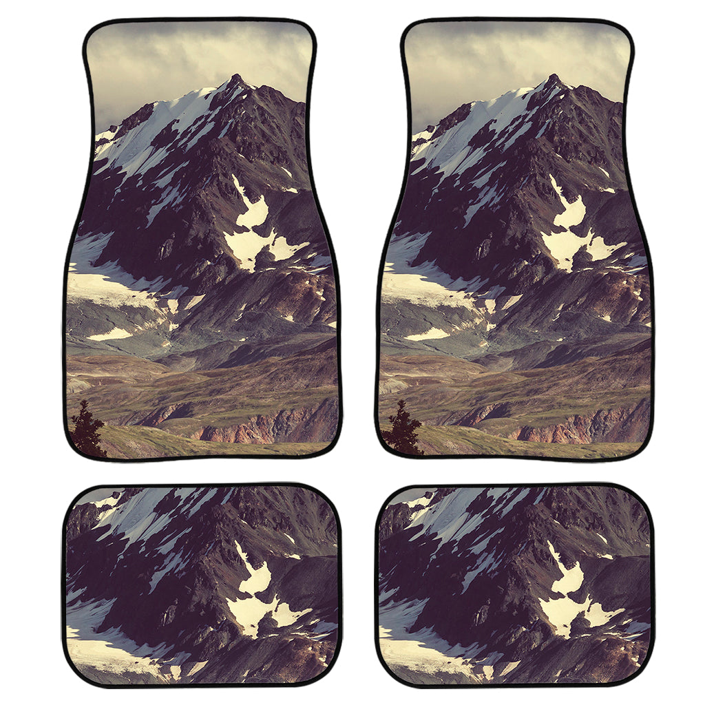 Denali Mountain Print Front And Back Car Floor Mats, Front Car Mat