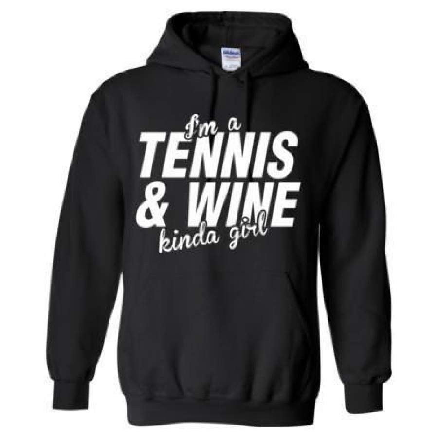 AGR I Am A Tennis And Wine Kinda Girl – Heavy Blend™ Hooded Sweatshirt