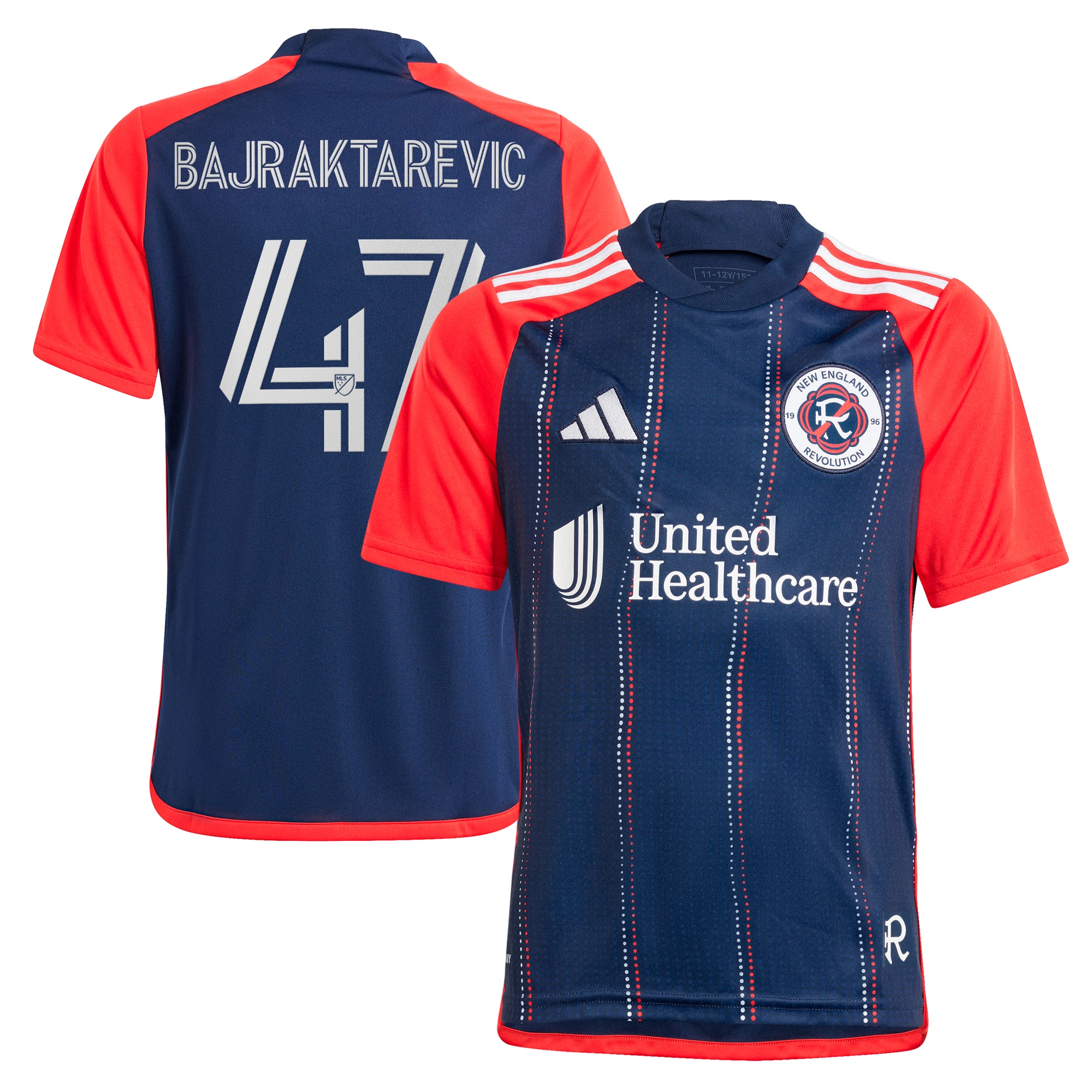 Esmir Bajraktarevic New England Revolution Youth 2024 Boston Tea Party Replica Player Jersey – Navy