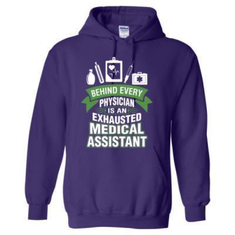 AGR Behind Every Physician Is An Exhausted Medical Assistant – Heavy Blend™ Hooded Sweatshirt