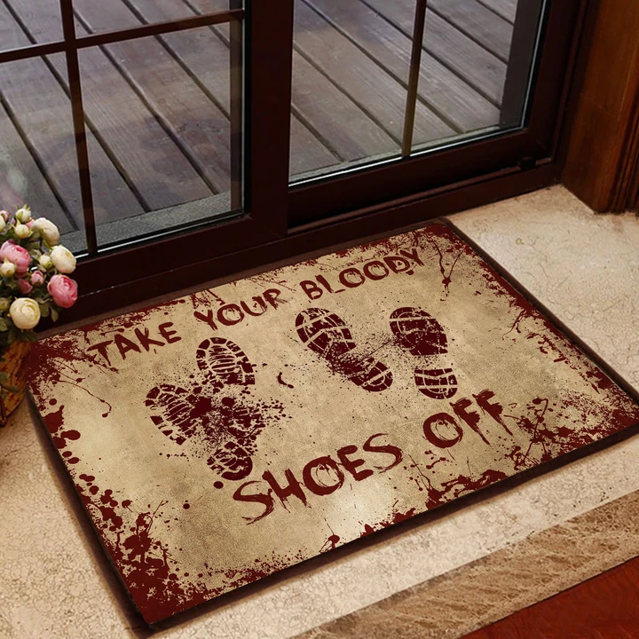 Take Your Bloody Shoes Easy Clean Welcome Doormat | Felt And Rubber | Do2944