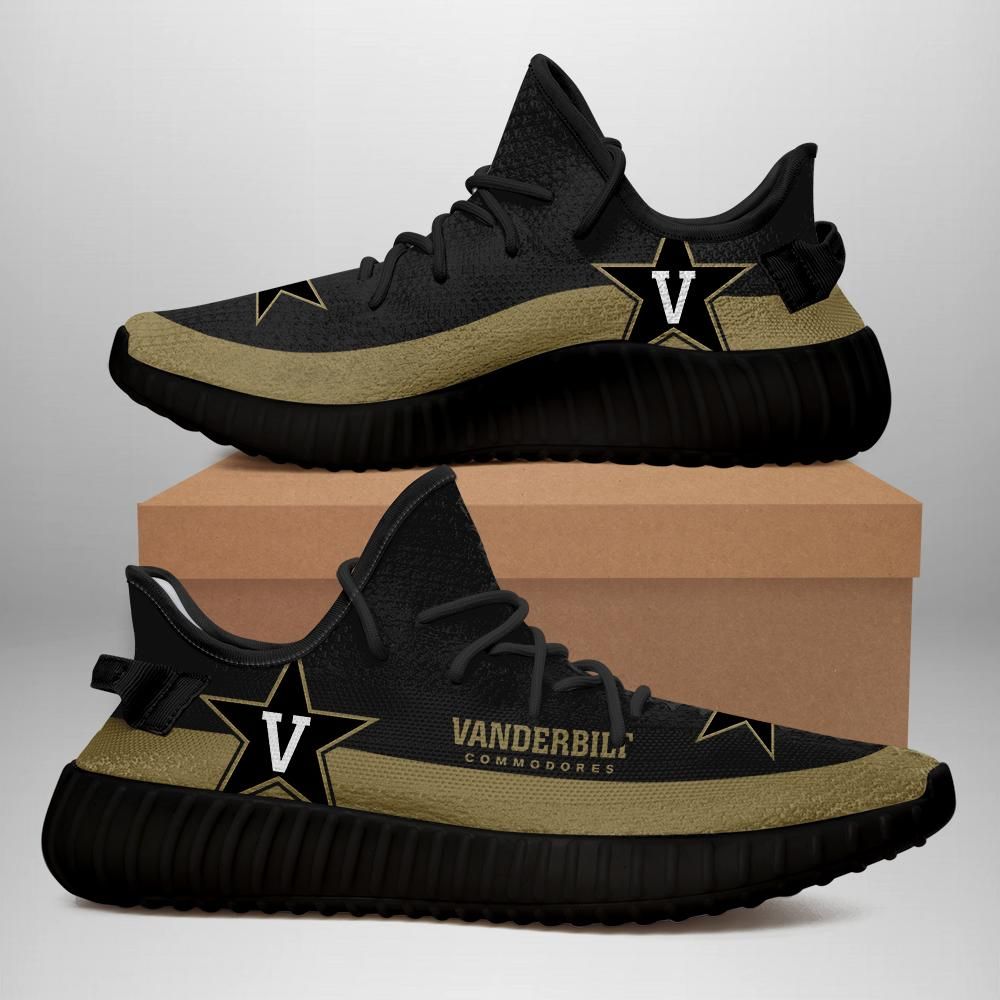 Vanderbilt Commodores Unisex Sneaker Football Custom Shoes Vanderbilt Commodores Yeezy Boost 350