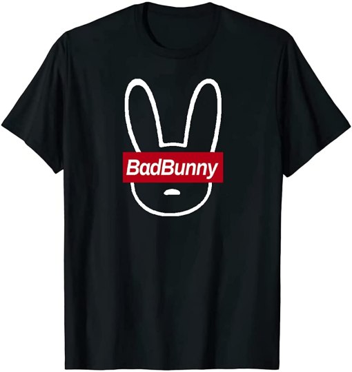 Bad Bunny 2D T Shirt For Men And Women Full Size 6 Black