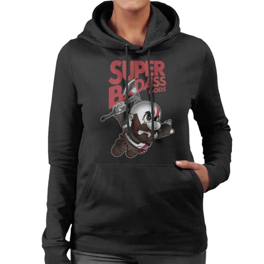 Super Badass Gods Mario Of War Women’s Hooded Sweatshirt