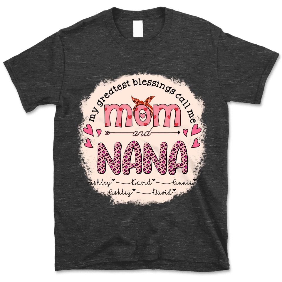 (Custom Name) Leopard Pattern Personalized Mother’S Day Gift For Mom Nana Grandma Gigi Standard/ Premium T-Shirt