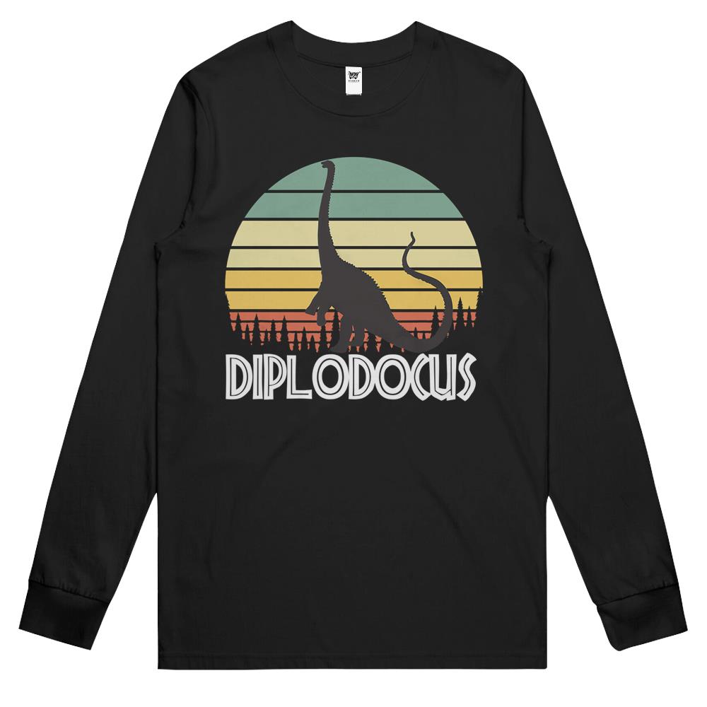 Vintage Diplodocus Long Sleeve T Shirts