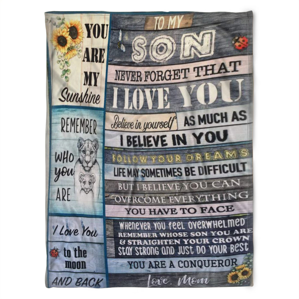 To My Son Blanket, Fleece Blanket, You Are My Sunshie, Gift For Son Family Home Decor Bedding Couch Sofa Soft And Comfy Cozy