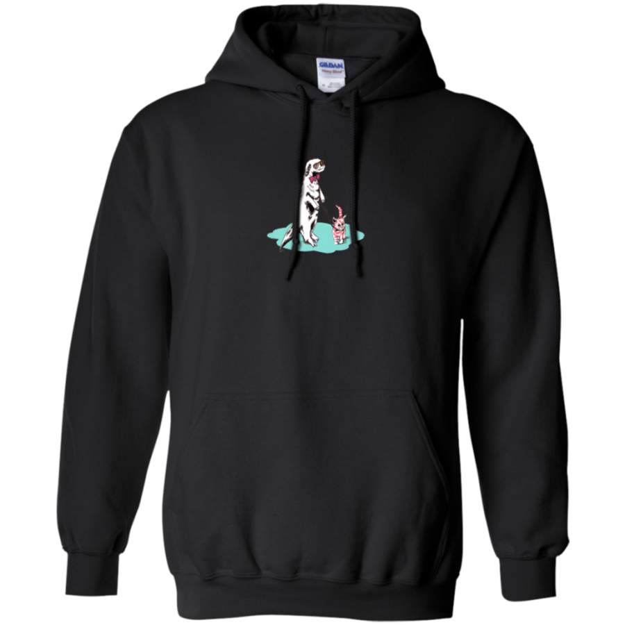 Otter Walking a Kitten on a Leash Cute Animal Pullover Hoodie