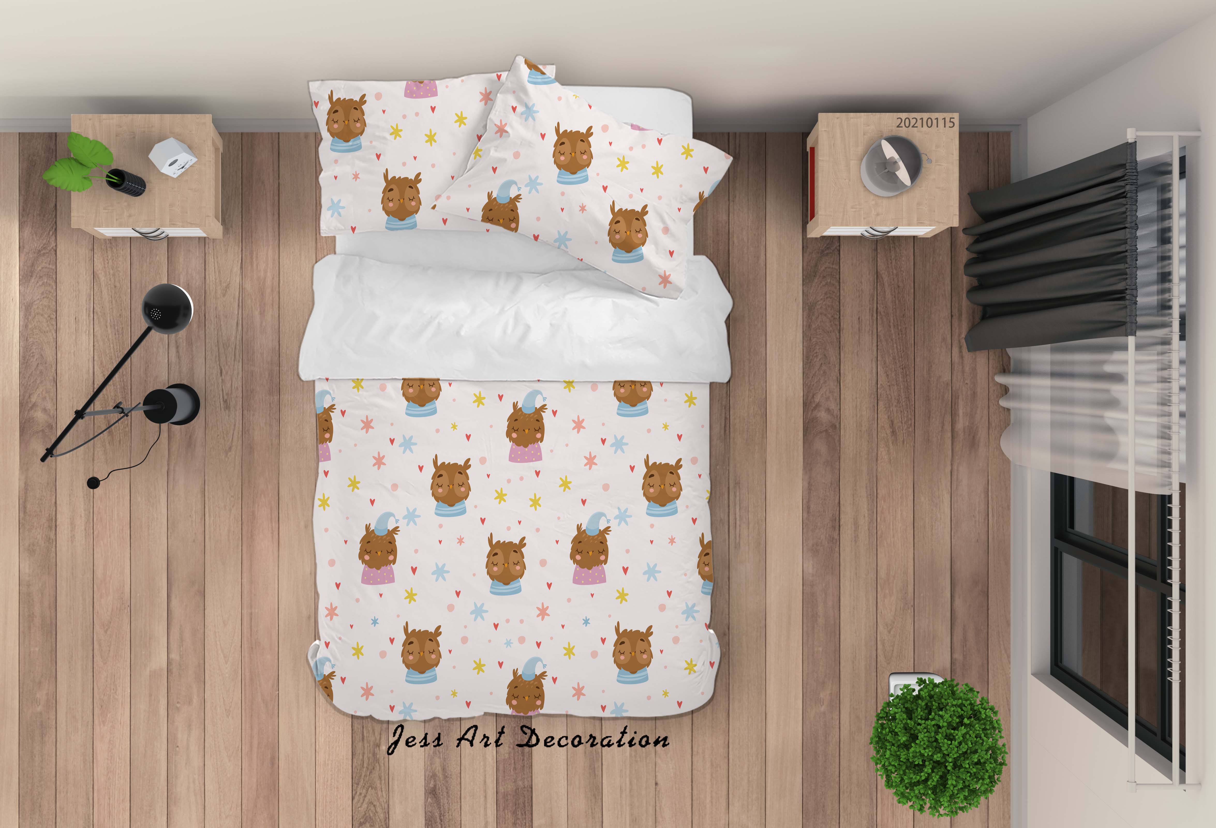 3D Cartoon Animal Deer Quilt Cover Set Bedding Set Duvet Cover Pillowcases 62