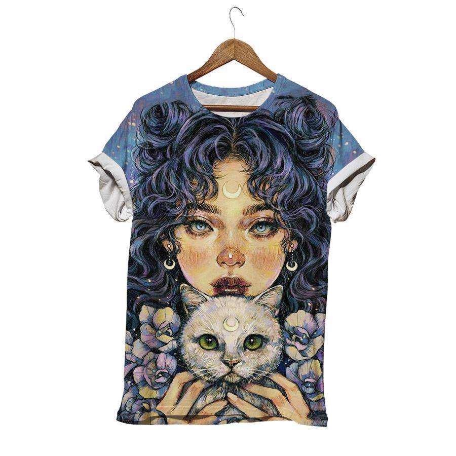 Luna Kitten Cool Blue T-shirt