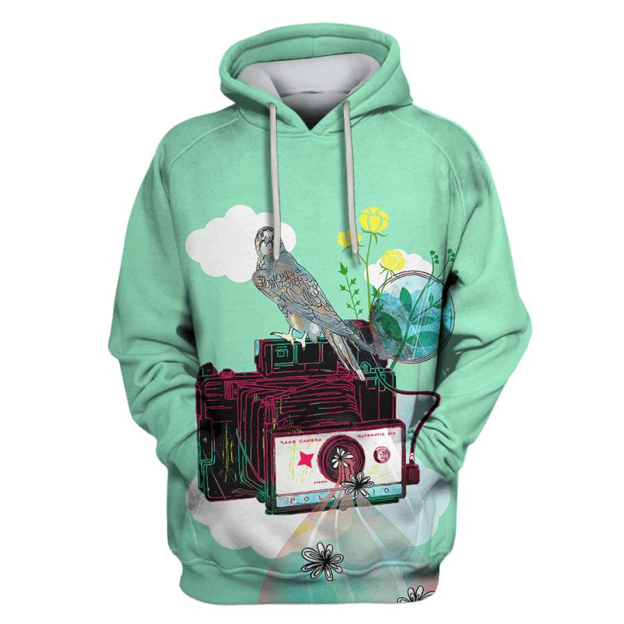 Camera with bird Custom T-shirt – Hoodies Apparel