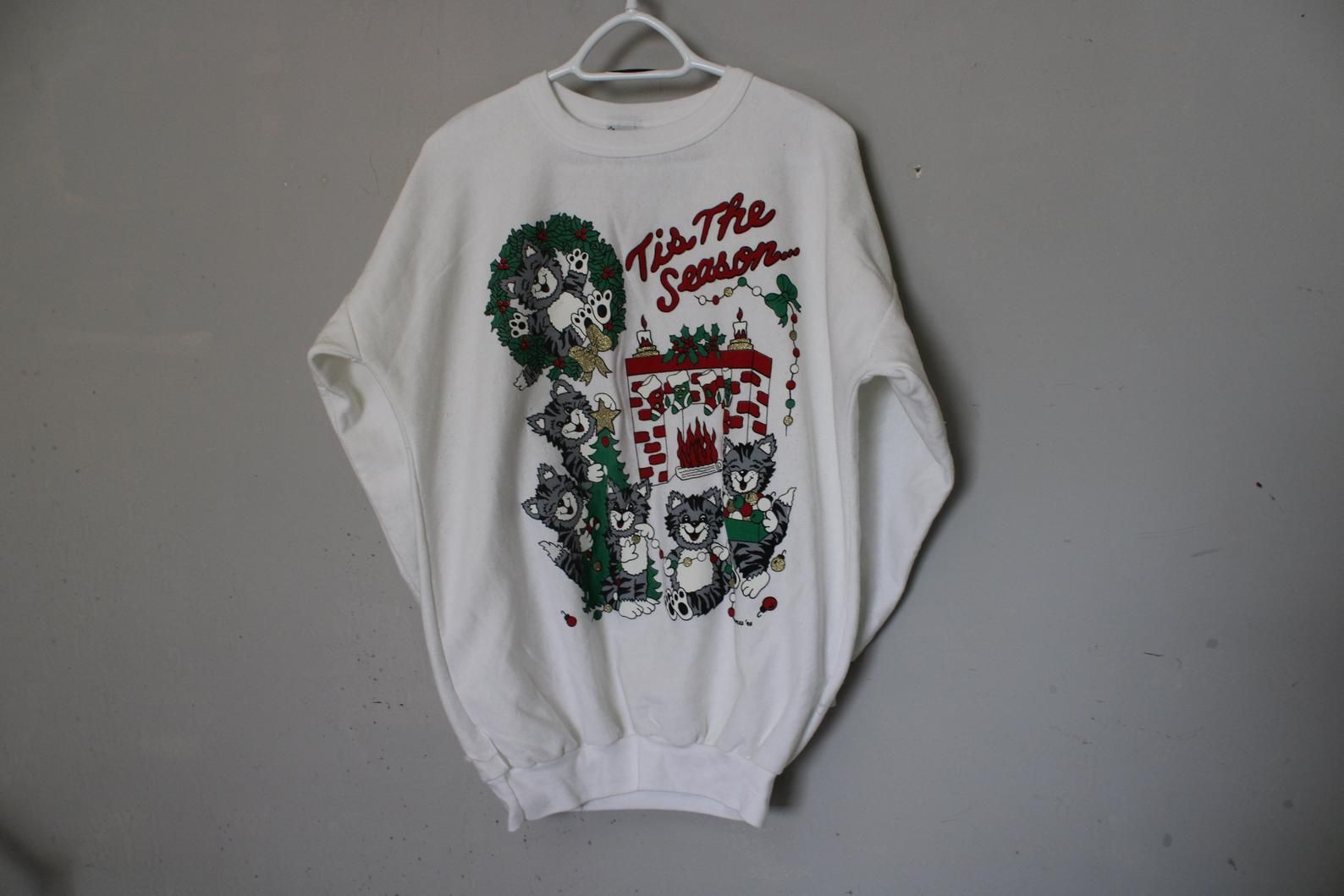 Vintage Christmas Sweater / X-Mas Graphic / Pullover Crewneck / 80S / 90S / Athletic / Made In Usa