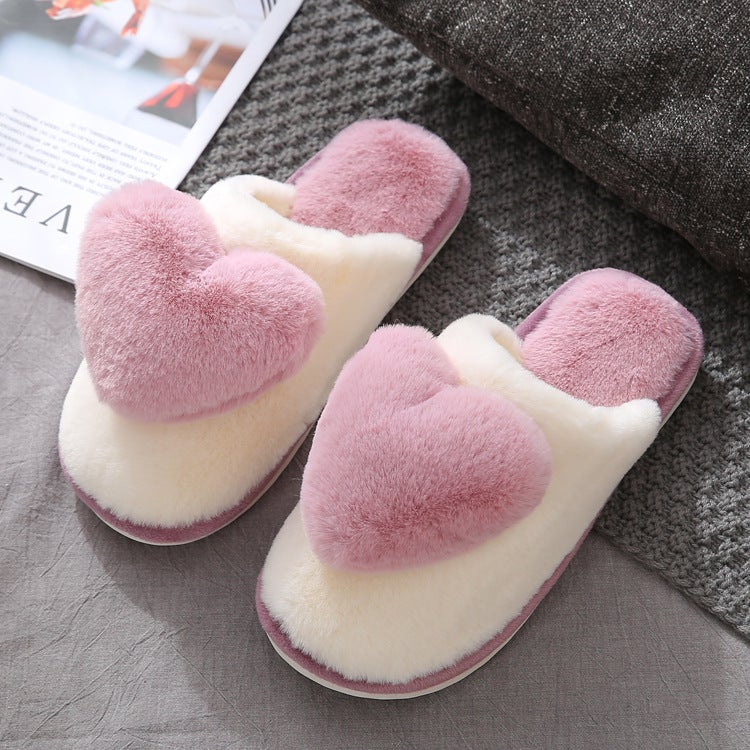 Ultra Fluffy 3D Heart Slippers