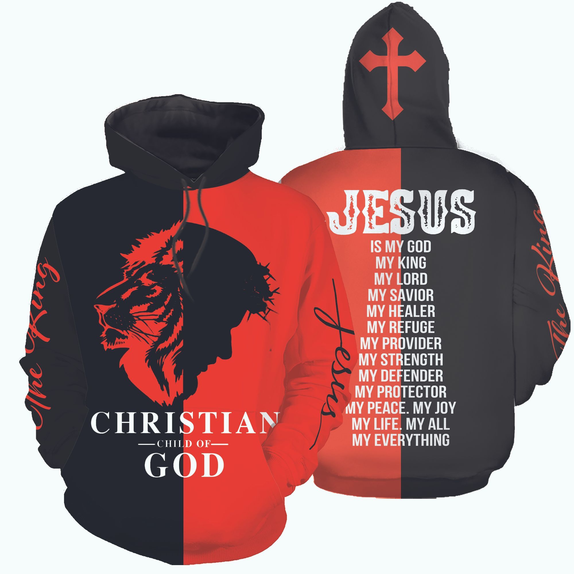 The King Child Of God Jesus Is My God My King Lion Custom 3D Hoodie