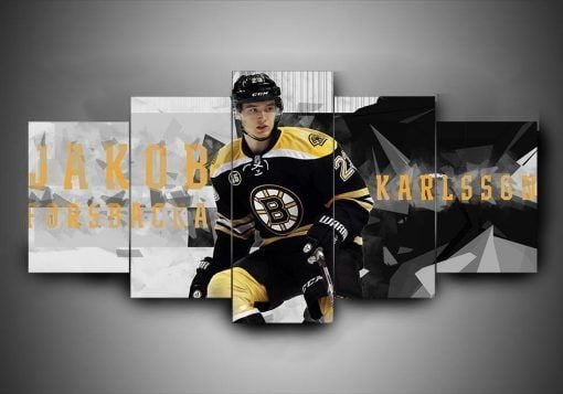 Boston Bruins Jakob Forsbacka Karlsson Sport 5 Panel Canvas Art Wall Decor