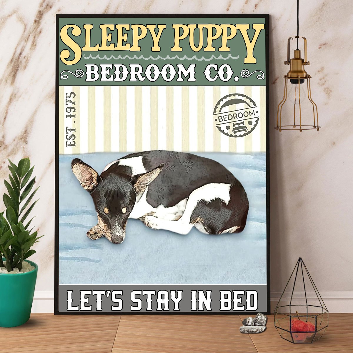 Sleepy Puppy Bedroom Co Let’S Stay In Bed Canvas And Poster, Canvas Prints, My Poster Wall, Canvas Wall Art, Wall Decor Visual Art