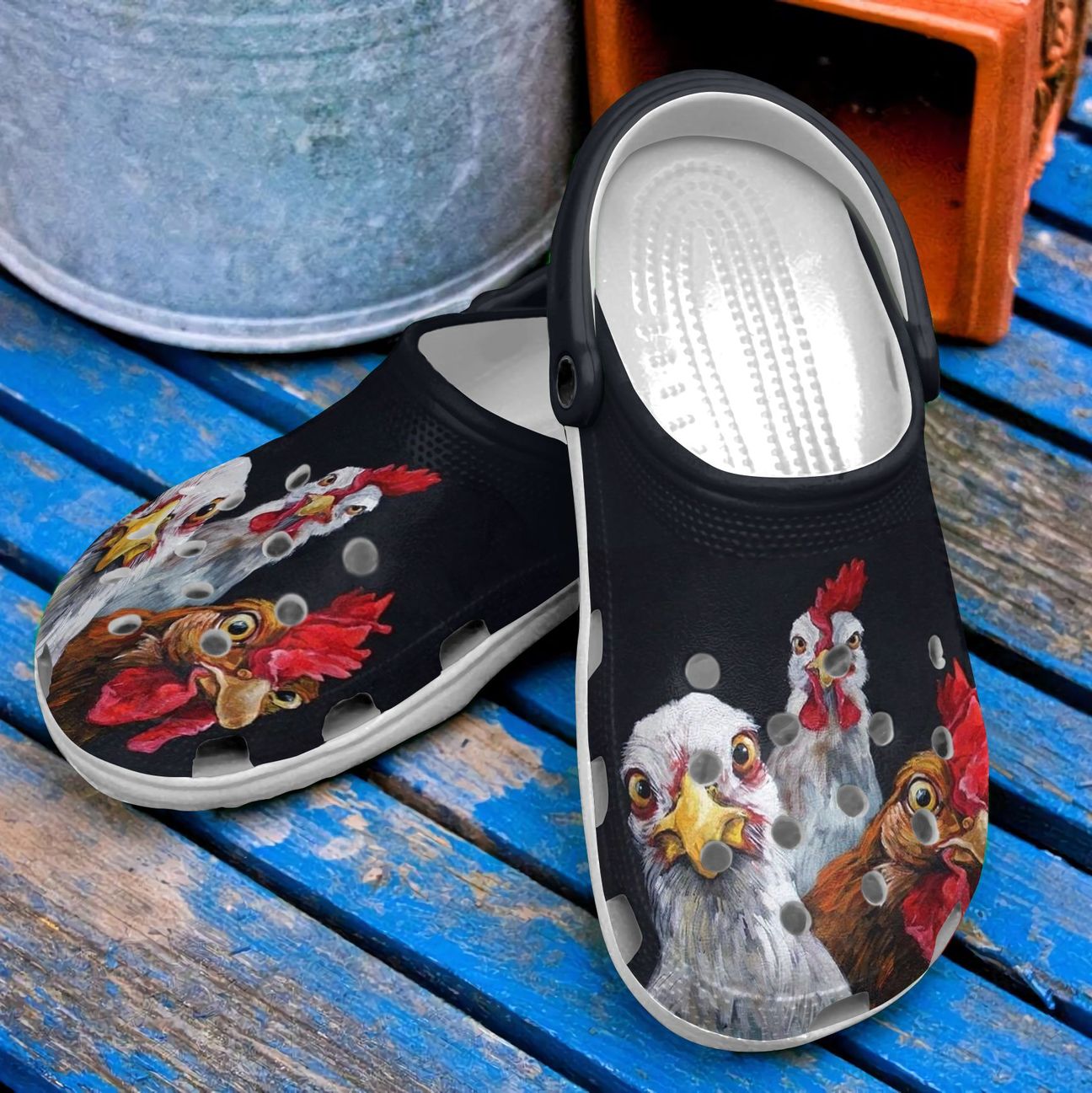 Chicken Personalized Clog, Custom Name, Text, Color, Number Fashion Style For Women, Men, Kid, Print 3D Crazy Chickens