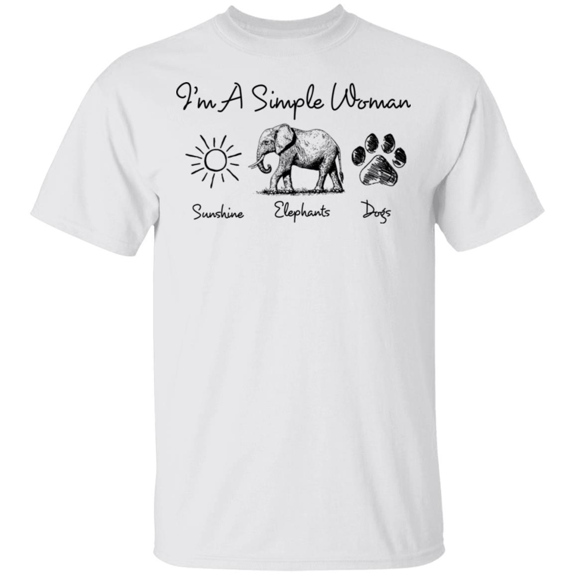 I'M A Simple Woman Sunshine Elephant Dog’S Paw Shirt