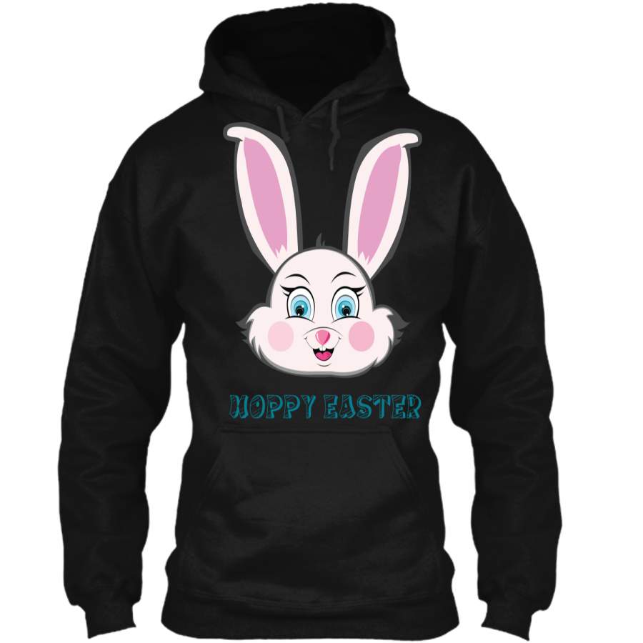 Cute Bunny Easter Day Shirt for Women and Kids Pullover Hoodie 8 oz